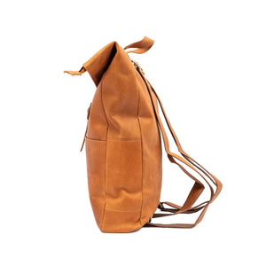 Backpack - Leather Roller Top